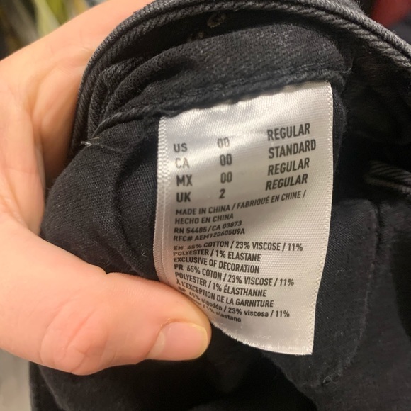 American Eagle Stretch Skinny‎ Ripped Jeans Black - Picture 3 of 6